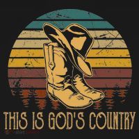 This Is God S Country Vintage Art Cowboy Boots And Hat West T-Shirt thumb 7