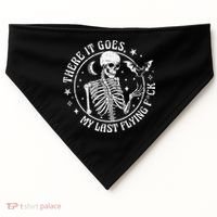 There It Goes My Last Flying F Halloween Skeleton Funny USA-Made Doggie Bandana thumb 0