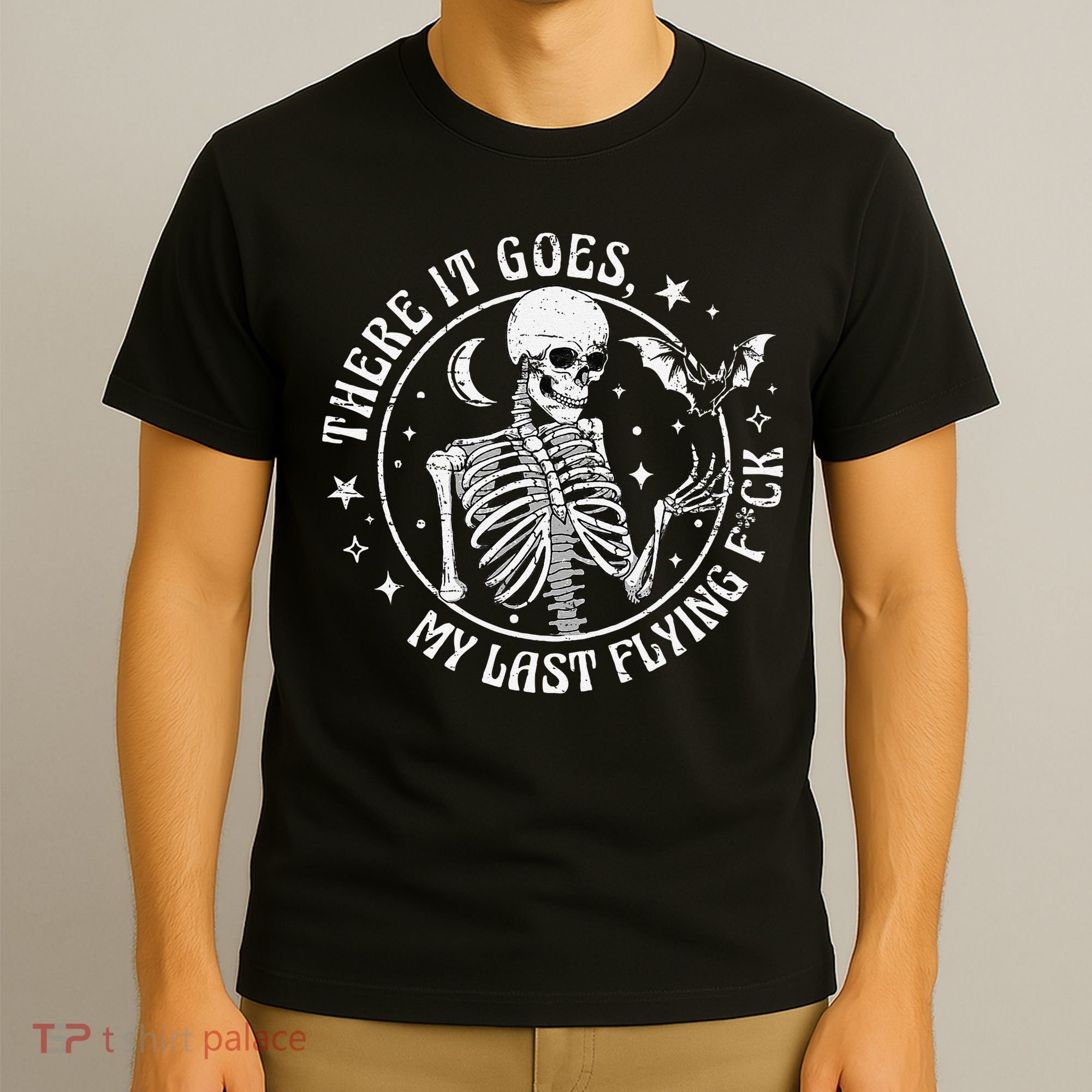 There It Goes My Last Flying F Halloween Skeleton Funny T-Shirt