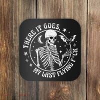 There It Goes My Last Flying F Halloween Skeleton Funny Coaster thumb 0