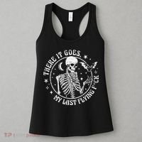 There It Goes My Last Flying F Halloween Skeleton Funny Women's Tank Top thumb 3