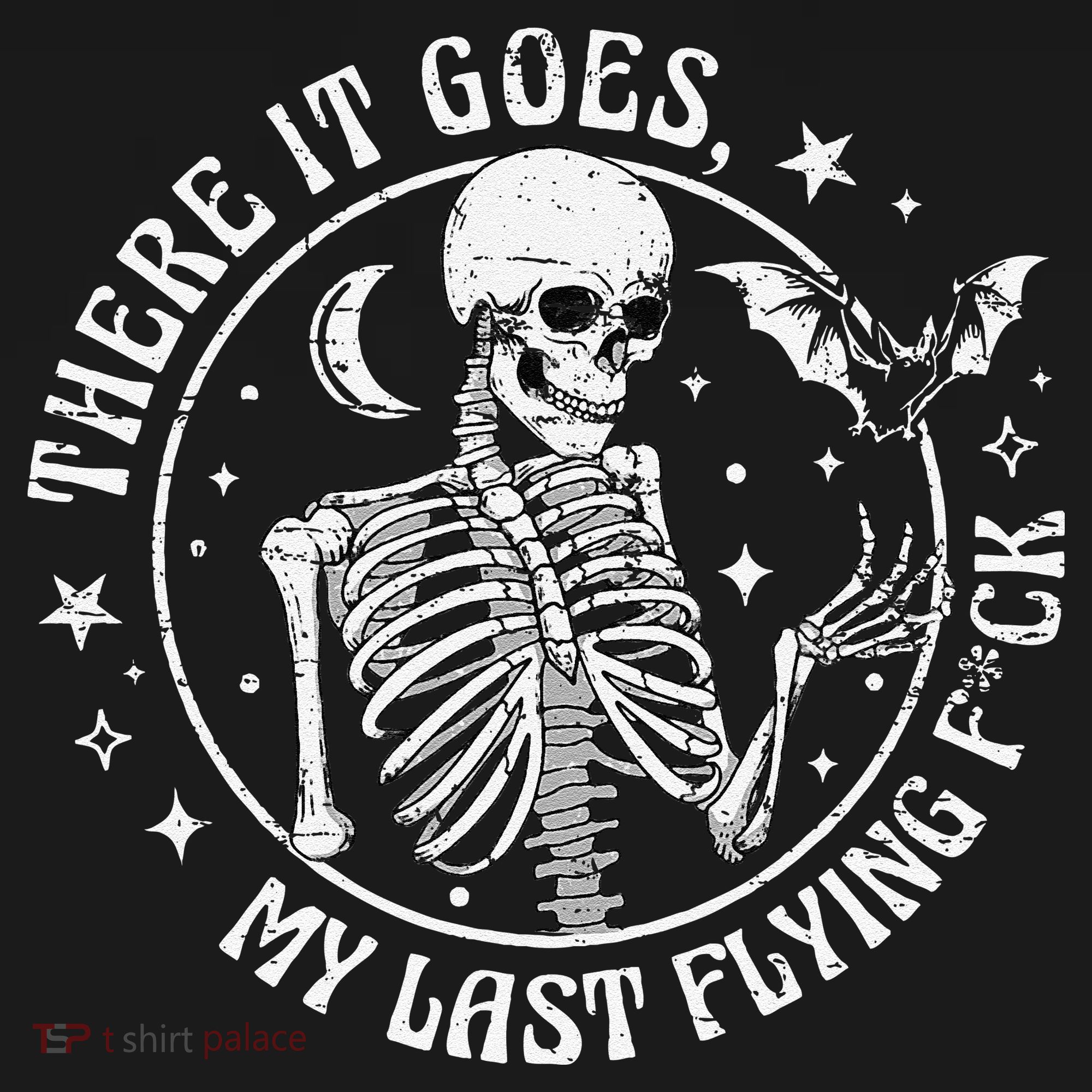 There It Goes My Last Flying F Halloween Skeleton Funny Tank Top