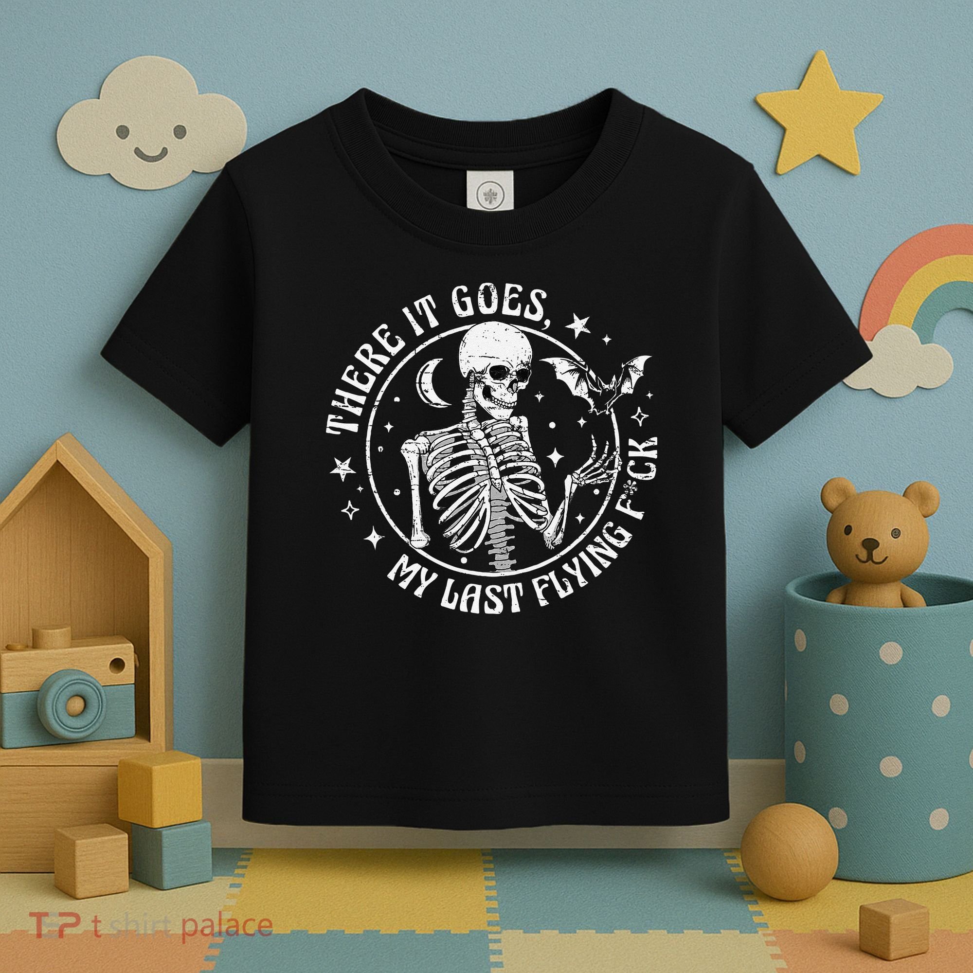 There It Goes My Last Flying F Halloween Skeleton Funny Toddler T-Shirt