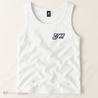 Trust In God Christian Faith In Jesus Midnight Blue Embroidered Embroidered Tank Top thumb 2