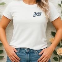 Trust In God Christian Faith In Jesus Midnight Blue Embroidered Embroidered Women's T-Shirt thumb 2