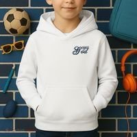Trust In God Christian Faith In Jesus Midnight Blue Embroidered Embroidered Kids Hoodie thumb 2