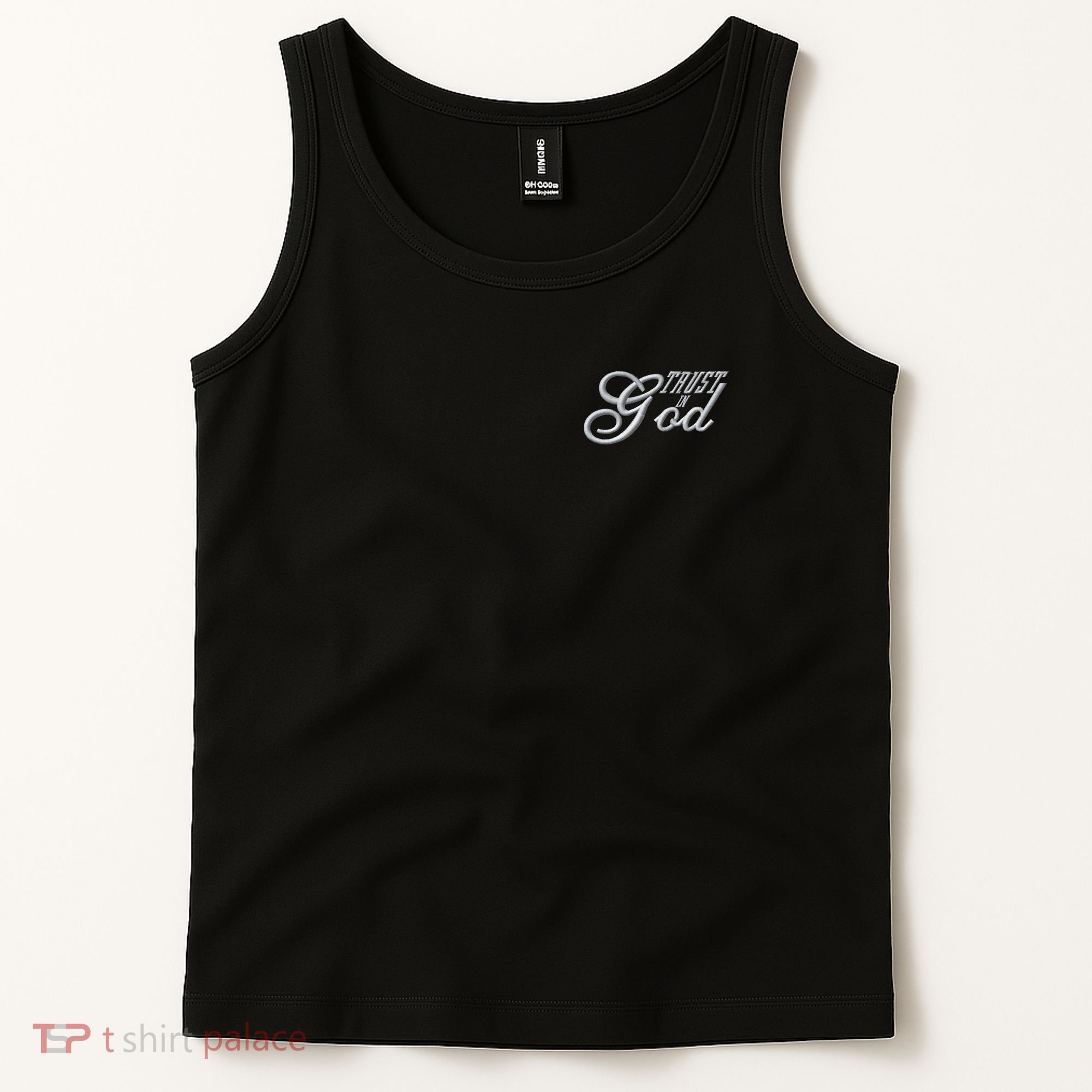Trust In God Christian Faith In Jesus Embroidered Embroidered Tank Top