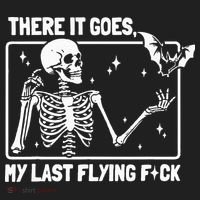 There It Goes My Last Flying F Skeletons Funny Halloween Beanie thumb 2
