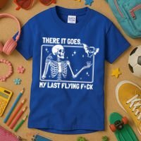 There It Goes My Last Flying F Skeletons Funny Halloween Kids T-Shirt thumb 3