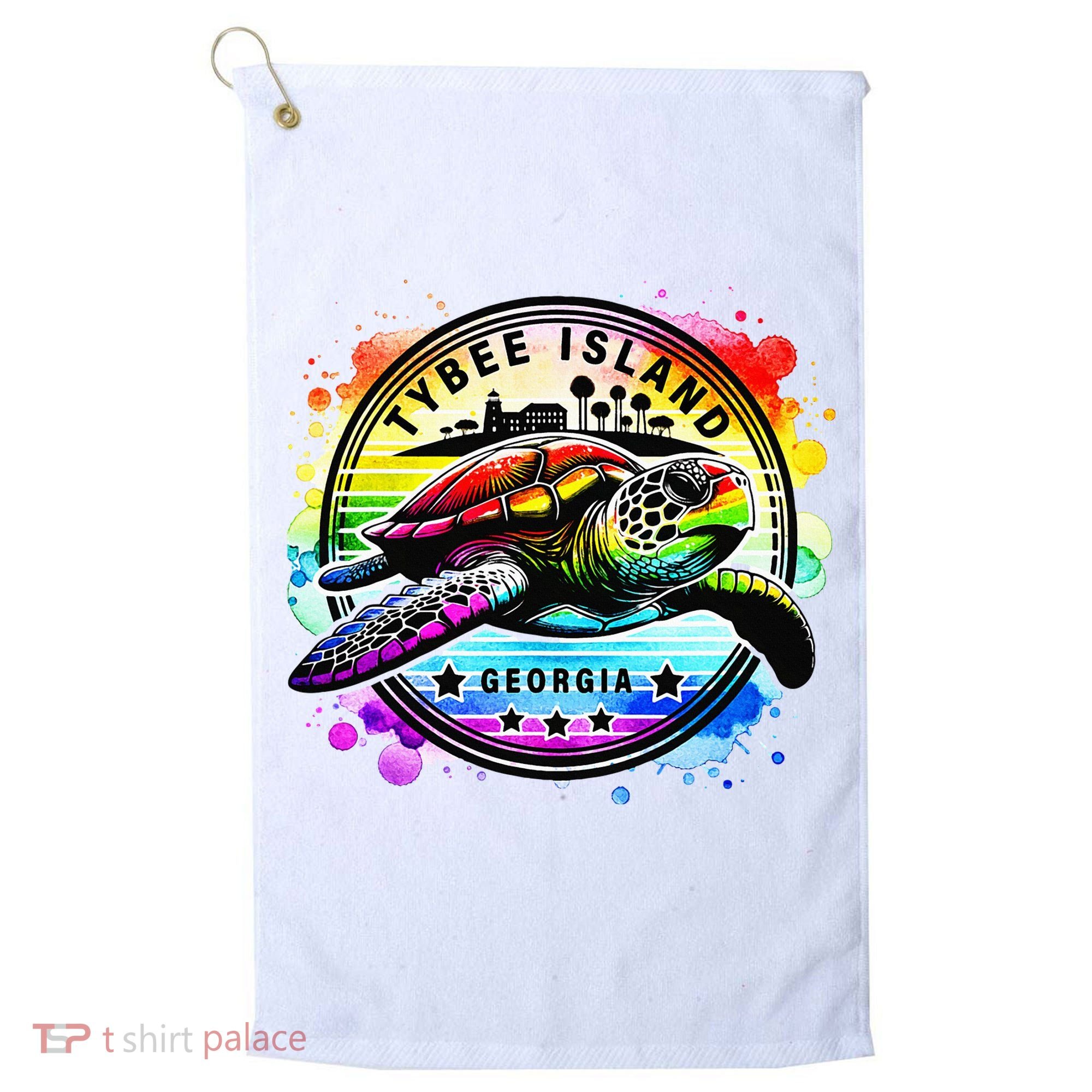 Tybee Island Georgia Sea Turtle Ga Golf Towel