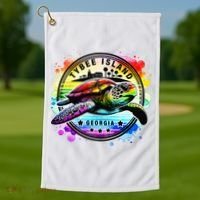 Tybee Island Georgia Sea Turtle Ga Golf Towel thumb 1