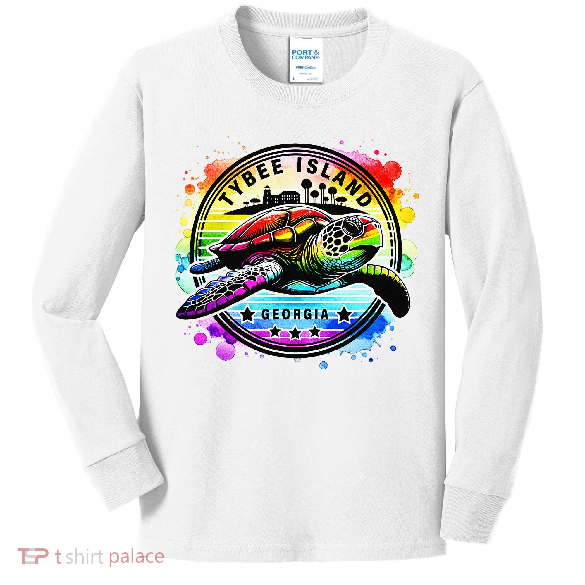 Tybee Island Georgia Sea Turtle Ga Kids Long Sleeve Shirt