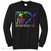 There It Goes My Last Flying Fuck Funny Skeleton Tie Dye Sweatshirt thumb 0
