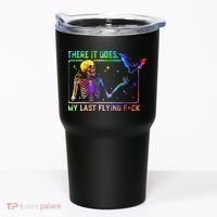 There It Goes My Last Flying Fuck Funny Skeleton Tie Dye Tumbler thumb 0