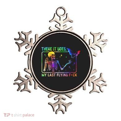 There It Goes My Last Flying Fuck Funny Skeleton Tie Dye Ornament