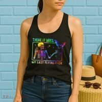 There It Goes My Last Flying Fuck Funny Skeleton Tie Dye Women's Tank Top thumb 2