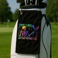 There It Goes My Last Flying Fuck Funny Skeleton Tie Dye Golf Towel thumb 2