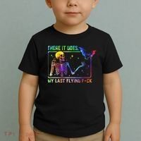 There It Goes My Last Flying Fuck Funny Skeleton Tie Dye Toddler T-Shirt thumb 2
