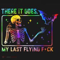 There It Goes My Last Flying Fuck Funny Skeleton Tie Dye Visor thumb 3
