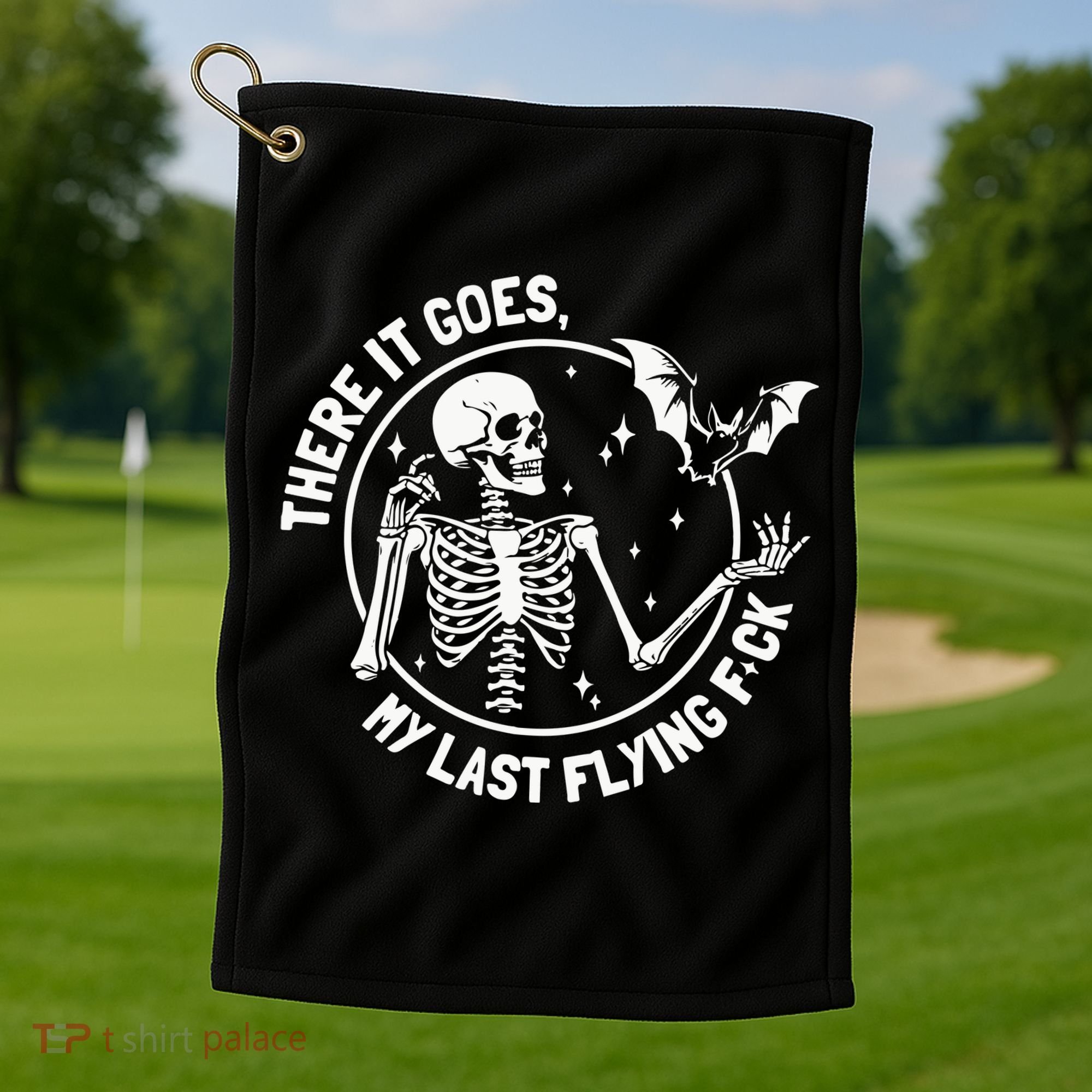There It Goes My Last Flying Fuck Halloween Golf Towel