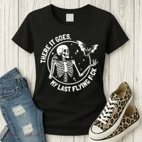 There It Goes My Last Flying Fuck Halloween Women's T-Shirt thumb 3
