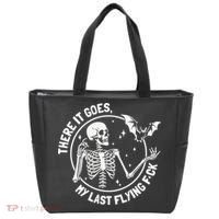 There It Goes My Last Flying Fuck Halloween Tote Bag thumb 0