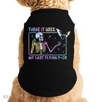 There It Goes My Last Flying Fuck Funny Skeleton Tie Dye Doggie Tank thumb 0