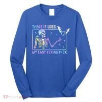 There It Goes My Last Flying Fuck Funny Skeleton Tie Dye Long Sleeve Shirt thumb 0