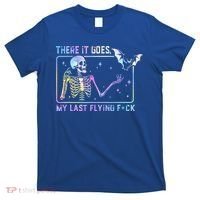 There It Goes My Last Flying Fuck Funny Skeleton Tie Dye T-Shirt thumb 0