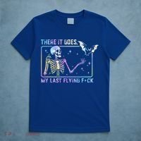 There It Goes My Last Flying Fuck Funny Skeleton Tie Dye T-Shirt thumb 5