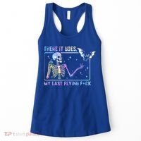 There It Goes My Last Flying Fuck Funny Skeleton Tie Dye Women's Tank Top thumb 0