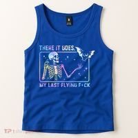 There It Goes My Last Flying Fuck Funny Skeleton Tie Dye Tank Top thumb 2