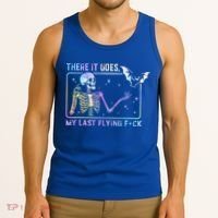 There It Goes My Last Flying Fuck Funny Skeleton Tie Dye Tank Top thumb 3