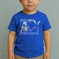 There It Goes My Last Flying Fuck Funny Skeleton Tie Dye Toddler T-Shirt thumb 2