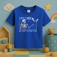 There It Goes My Last Flying Fuck Funny Skeleton Tie Dye Toddler T-Shirt thumb 3