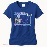 There It Goes My Last Flying Fuck Funny Skeleton Tie Dye Women's T-Shirt thumb 0