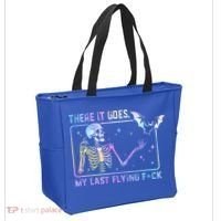 There It Goes My Last Flying Fuck Funny Skeleton Tie Dye Tote Bag thumb 2