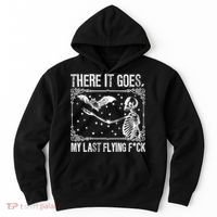 There It Goes My Last Flying Fuck Skeleton Funny Halloween Hoodie thumb 0