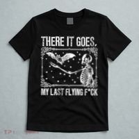 There It Goes My Last Flying Fuck Skeleton Funny Halloween T-Shirt thumb 5