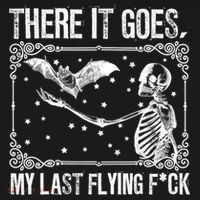 There It Goes My Last Flying Fuck Skeleton Funny Halloween Polo thumb 3