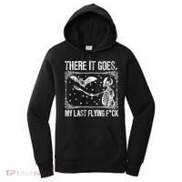 There It Goes My Last Flying Fuck Skeleton Funny Halloween Women's Hoodie thumb 0