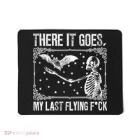 There It Goes My Last Flying Fuck Skeleton Funny Halloween Mousepad thumb 0