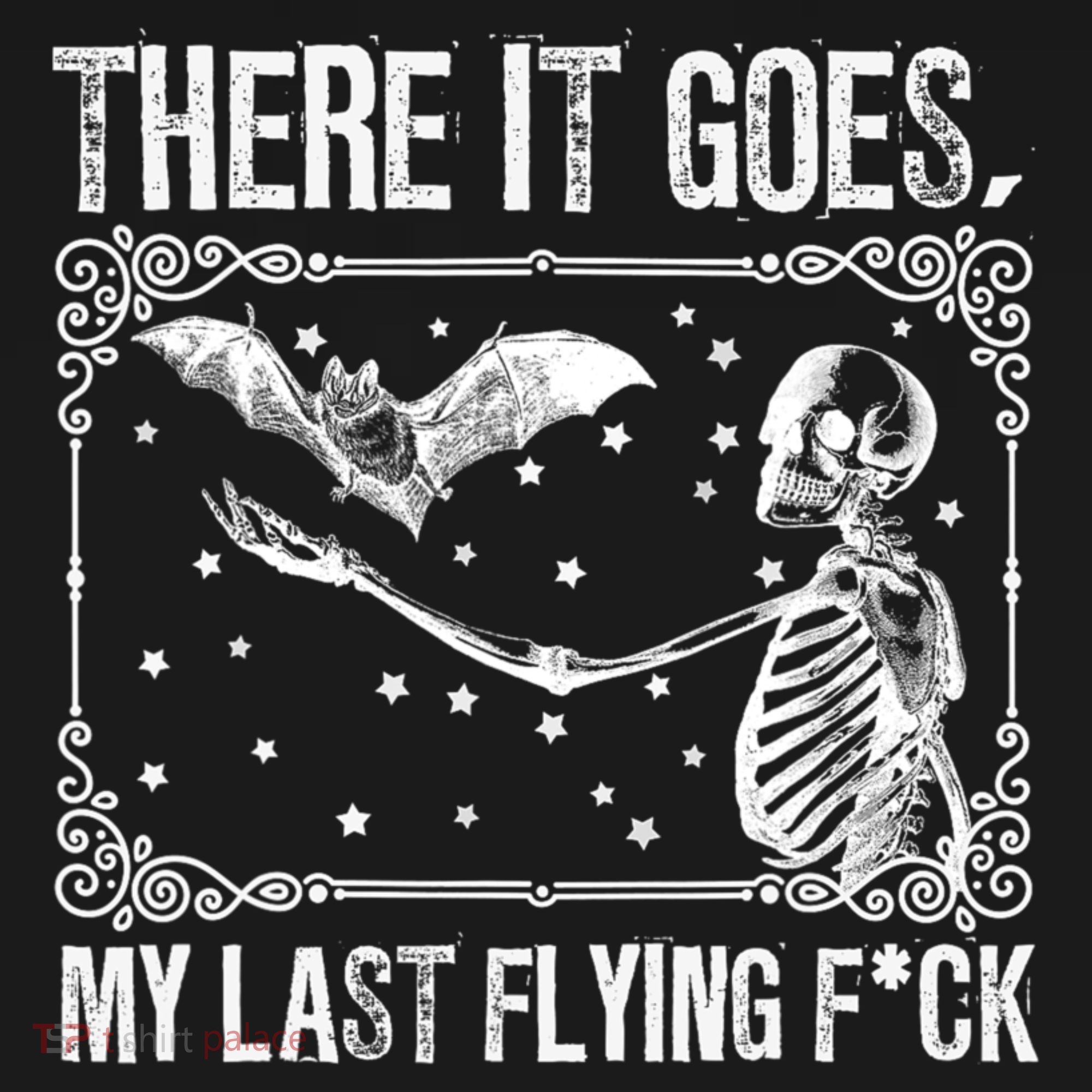 There It Goes My Last Flying Fuck Skeleton Funny Halloween Women's Tank Top