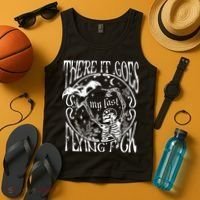 There It Goes My Last Flying F Halloween Skeleton Tank Top thumb 4