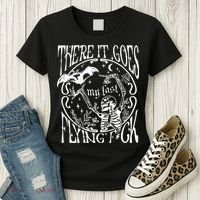 There It Goes My Last Flying F Halloween Skeleton Women's T-Shirt thumb 3