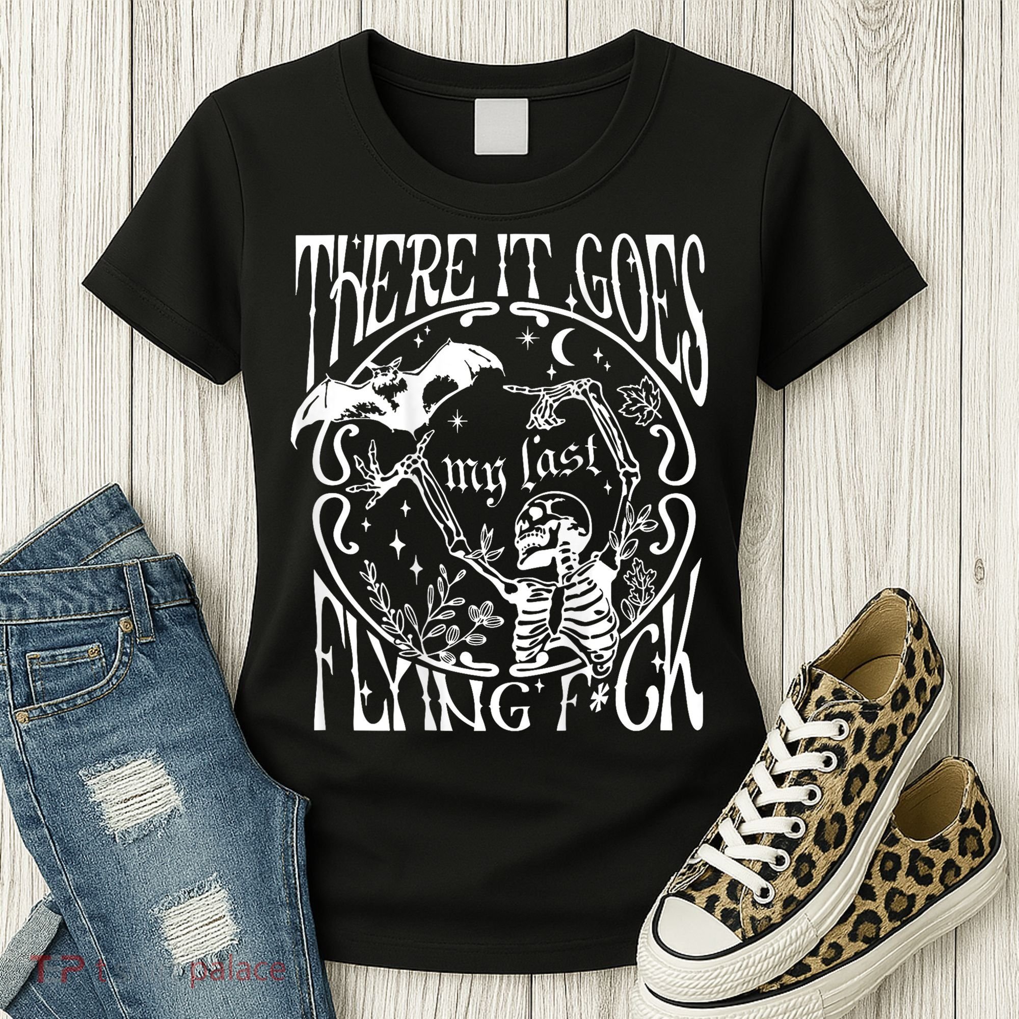 There It Goes My Last Flying F Halloween Skeleton Women's T-Shirt