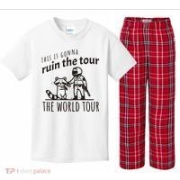 This Is Gonna Ruin The The World Raccoon Kids Plaid Pajama Set thumb 0