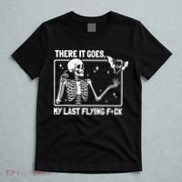 There It Goes My Last Flying F Skeletons Funny Halloween T-Shirt thumb 5