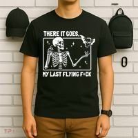 There It Goes My Last Flying F Skeletons Funny Halloween T-Shirt thumb 6