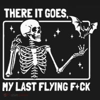 There It Goes My Last Flying F Skeletons Funny Halloween Polo thumb 3